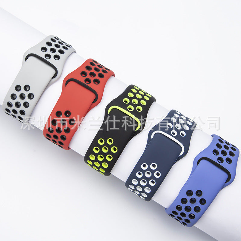 Dual Color Silicone Sport Band for Apple Watch Series 6, 7, 8, SE and Ultra - Comfortable & Durable