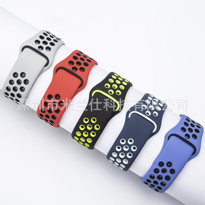 Dual Color Silicone Sport Band for Apple Watch Series 6, 7, 8, SE and Ultra - Comfortable & Durable