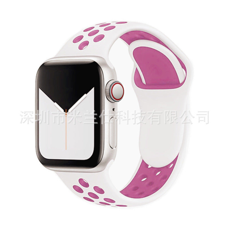 Dual Color Silicone Sport Band for Apple Watch Series 6, 7, 8, SE and Ultra - Comfortable & Durable