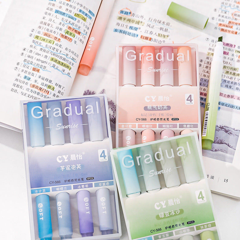 touch of pastel highlighters on workspace