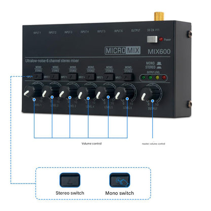 Portable audio mixer for music production