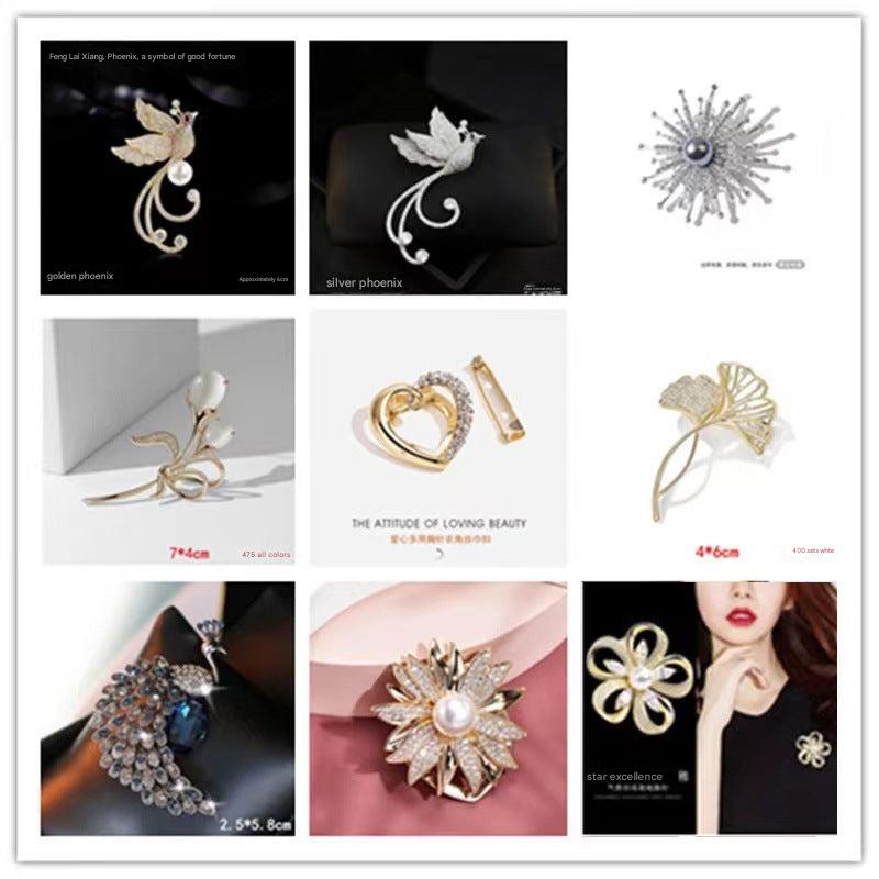 Elegant floral brooch pin for women