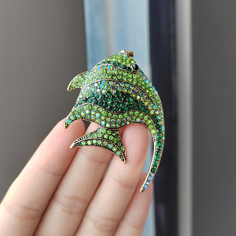 Tropical Fish Brooch Green Color