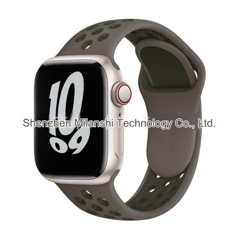 Dual Color Silicone Sport Band for Apple Watch Series 6, 7, 8, SE and Ultra - Comfortable & Durable