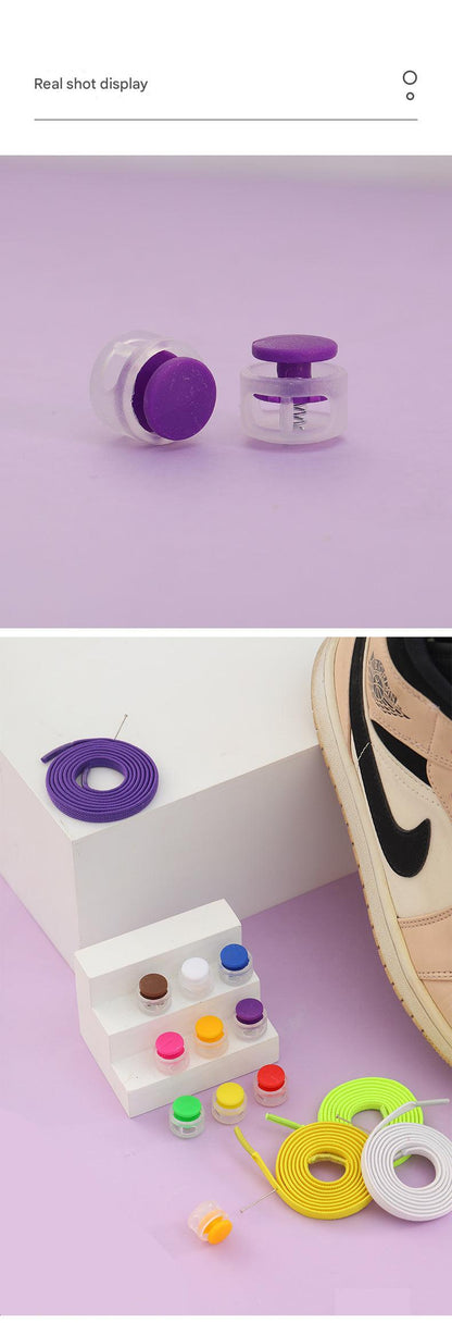 Colorful elastic shoelace clips for active children