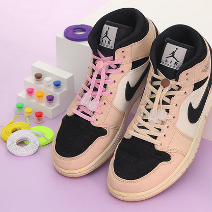 No-tie spring shoelaces for kids in vibrant colors