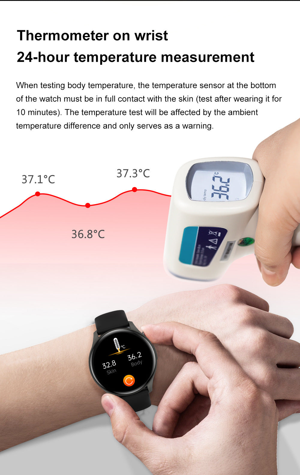 ZW60 Smartwatch AMOLED Display Front View