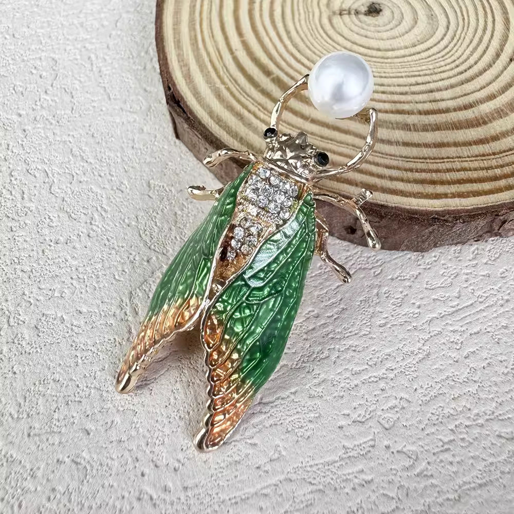 Handmade insect lapel pin cicada brooch