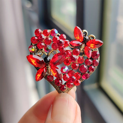 Elegant Butterfly Heart Brooch for Women's Fashion