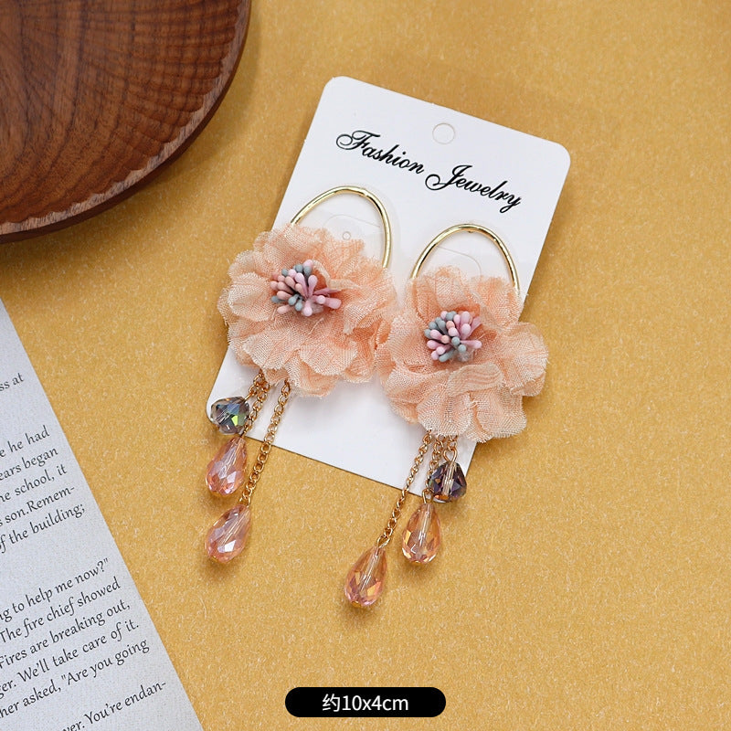 Long drop vintage tassel earrings close-up image 2