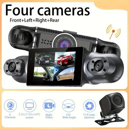 Yuecai 4-channel dash cam on road
