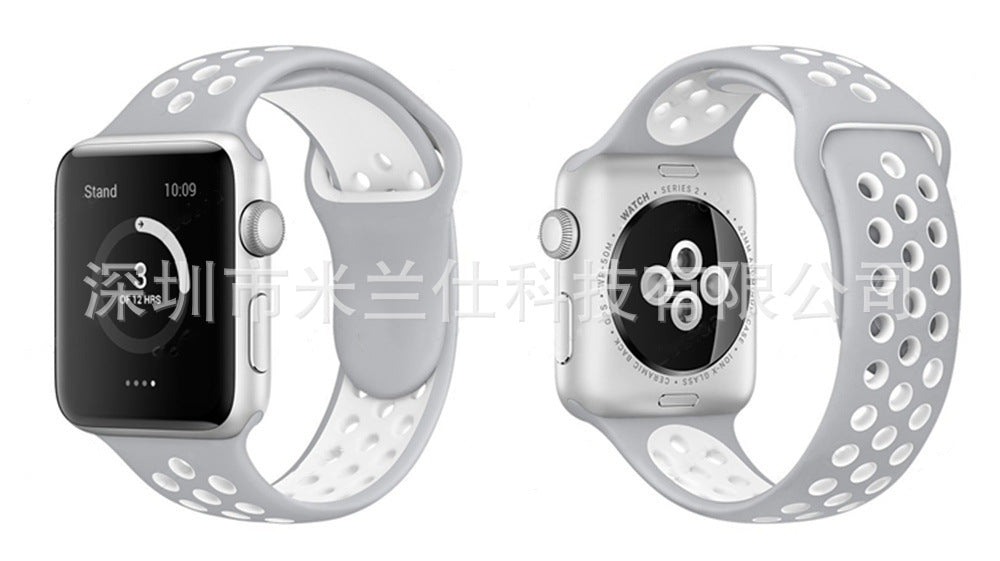 Dual Color Silicone Sport Band for Apple Watch Series 6, 7, 8, SE and Ultra - Comfortable & Durable
