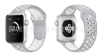 Dual Color Silicone Sport Band for Apple Watch Series 6, 7, 8, SE and Ultra - Comfortable & Durable