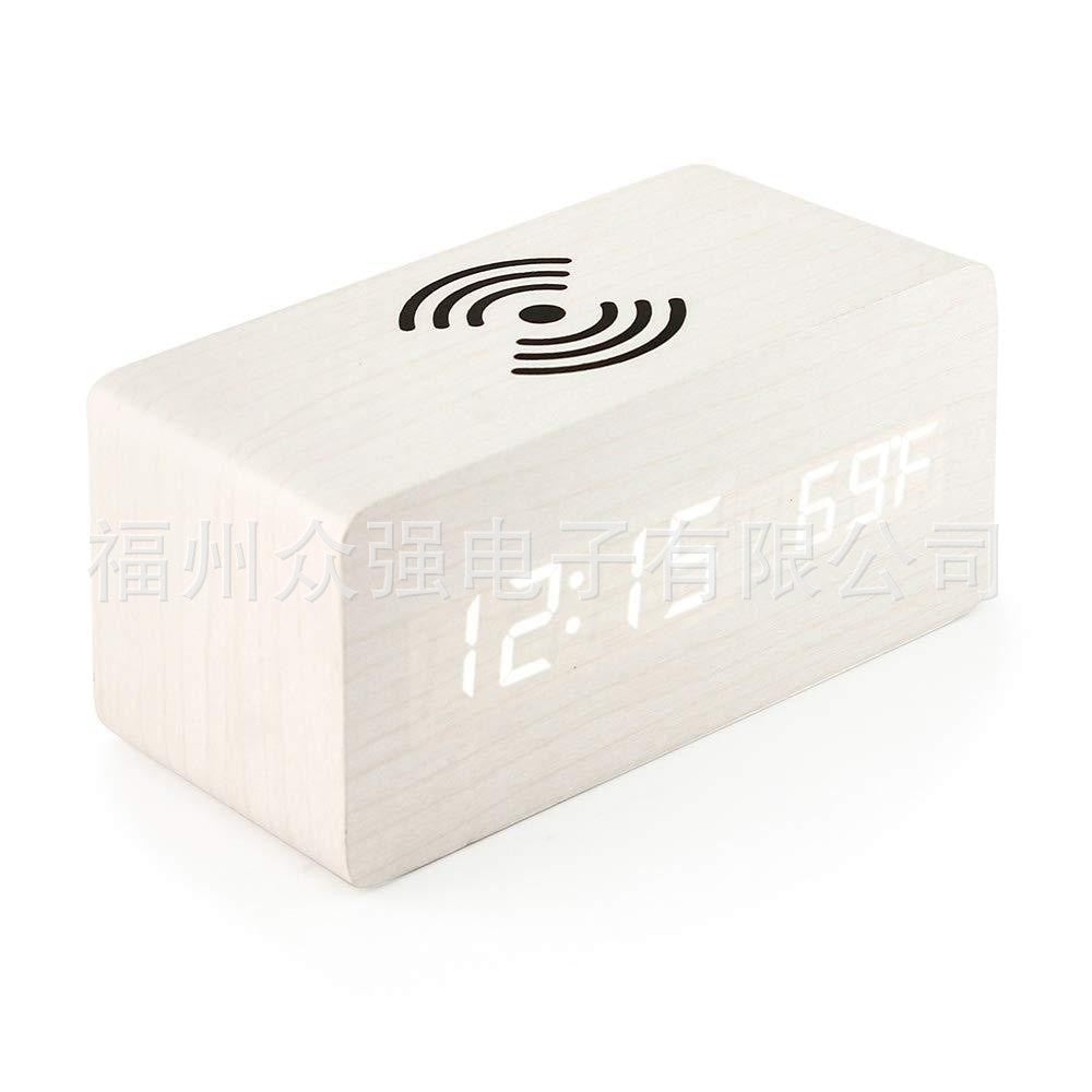 Contemporary wooden design alarm clock with PVC dial