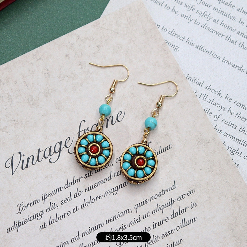Nepalese design earrings vintage look 8
