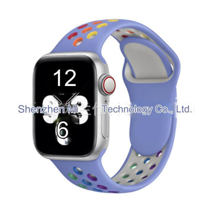 Dual Color Silicone Sport Band for Apple Watch Series 6, 7, 8, SE and Ultra - Comfortable & Durable