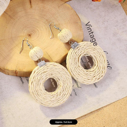 Handcrafted rattan earrings for stylish women