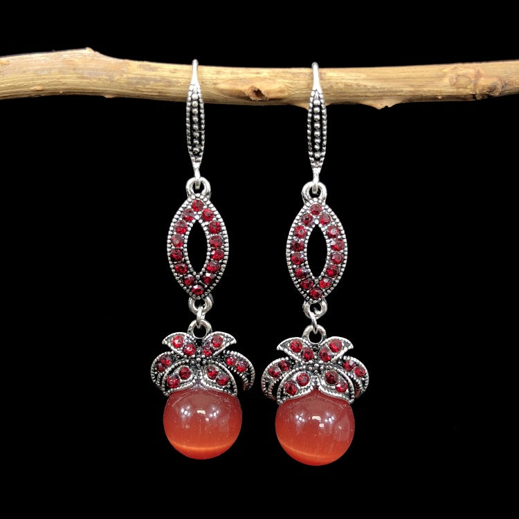 Colorful Agate and Cat Eye Stone Earrings - Image 4