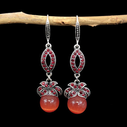 Colorful Agate and Cat Eye Stone Earrings - Image 4