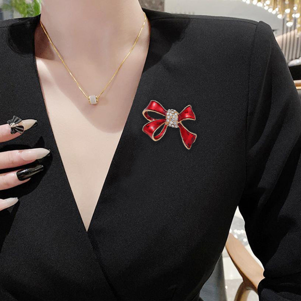Stylish Alloy & Ribbon Pin Brooch Image 2