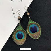 9- Square Wood Peacock Feather