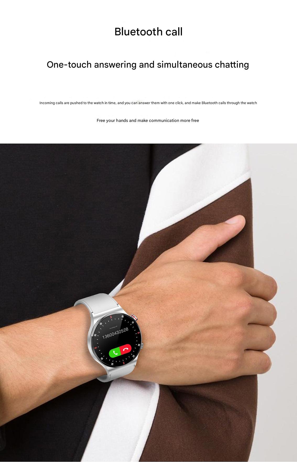 QW33 Smartwatch Displaying Heart Rate