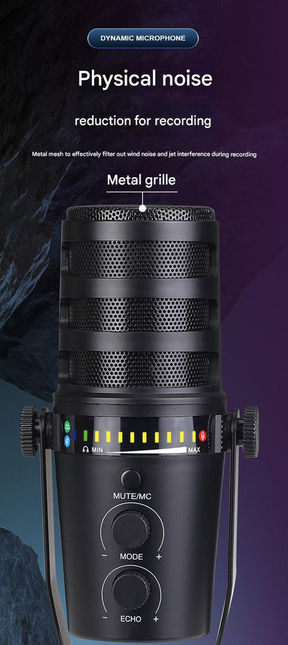 Compact microphone for podcasting in black color
