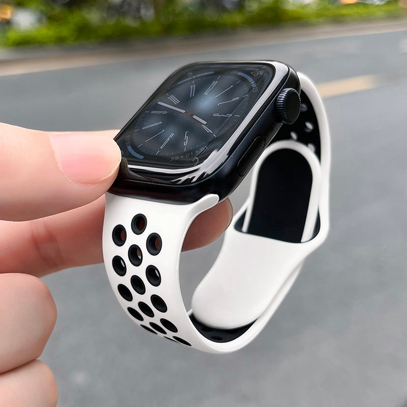 Dual Color Silicone Sport Band for Apple Watch Series 6, 7, 8, SE and Ultra - Comfortable & Durable