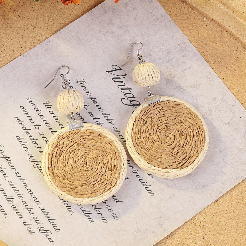 Handcrafted rattan earrings for stylish women