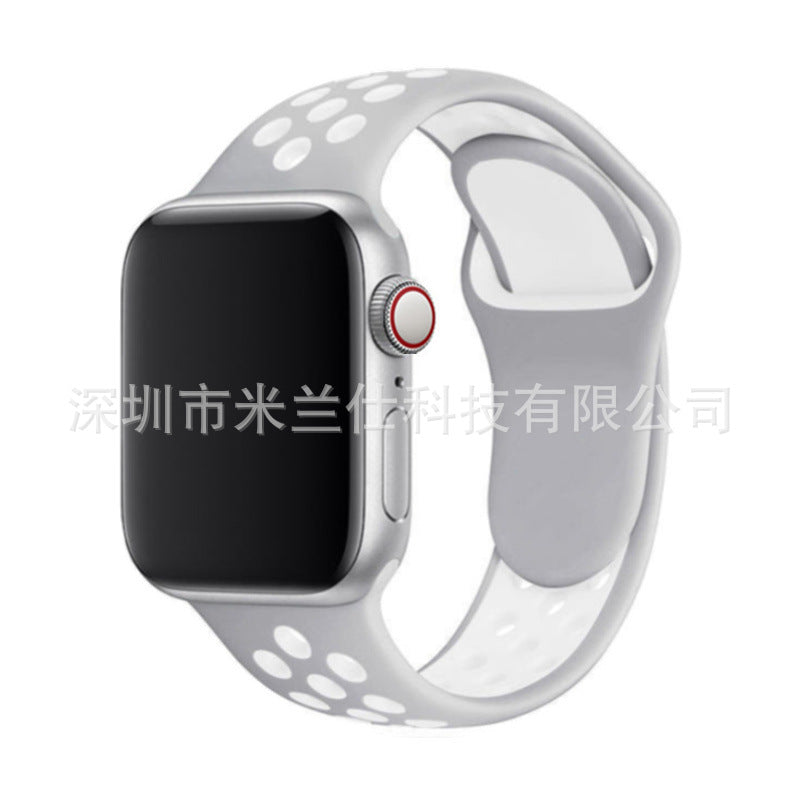 Dual Color Silicone Sport Band for Apple Watch Series 6, 7, 8, SE and Ultra - Comfortable & Durable