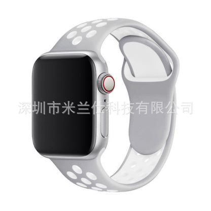 Dual Color Silicone Sport Band for Apple Watch Series 6, 7, 8, SE and Ultra - Comfortable & Durable