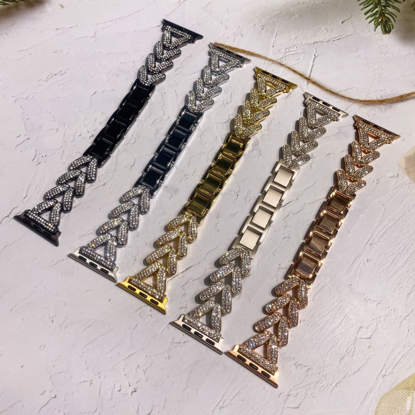 elegant diamond-studded watch band