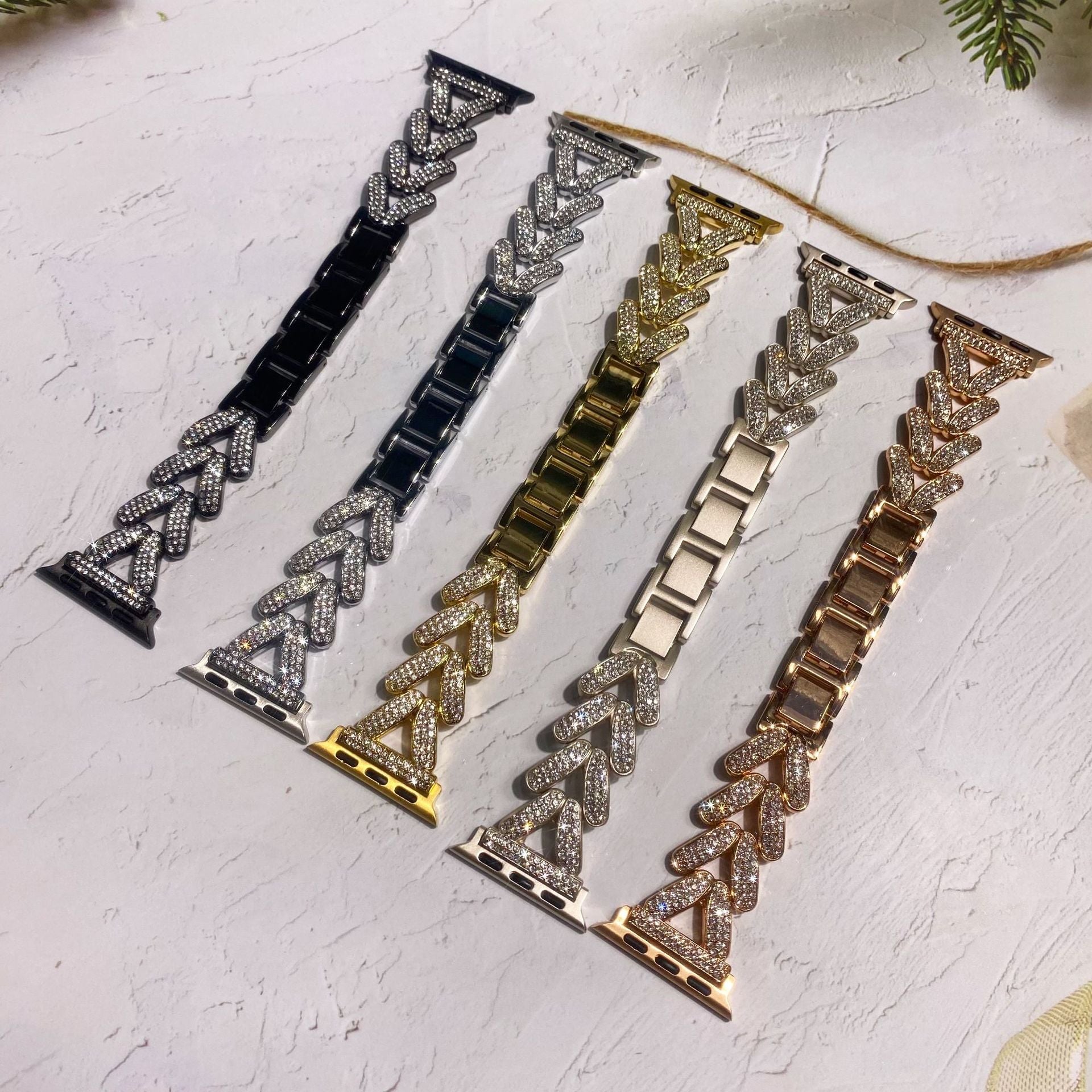 elegant diamond-studded watch band
