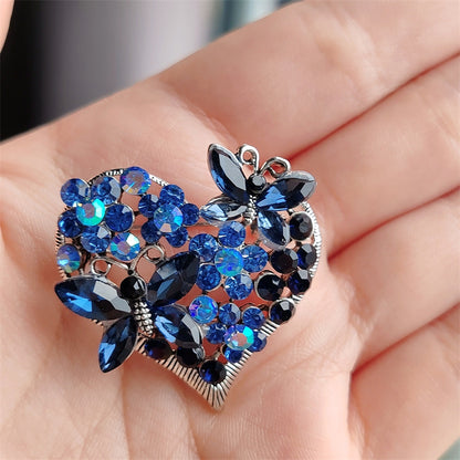 Elegant Butterfly Heart Brooch for Women's Fashion