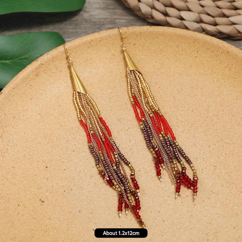 Long vintage chic earrings hanging image 3