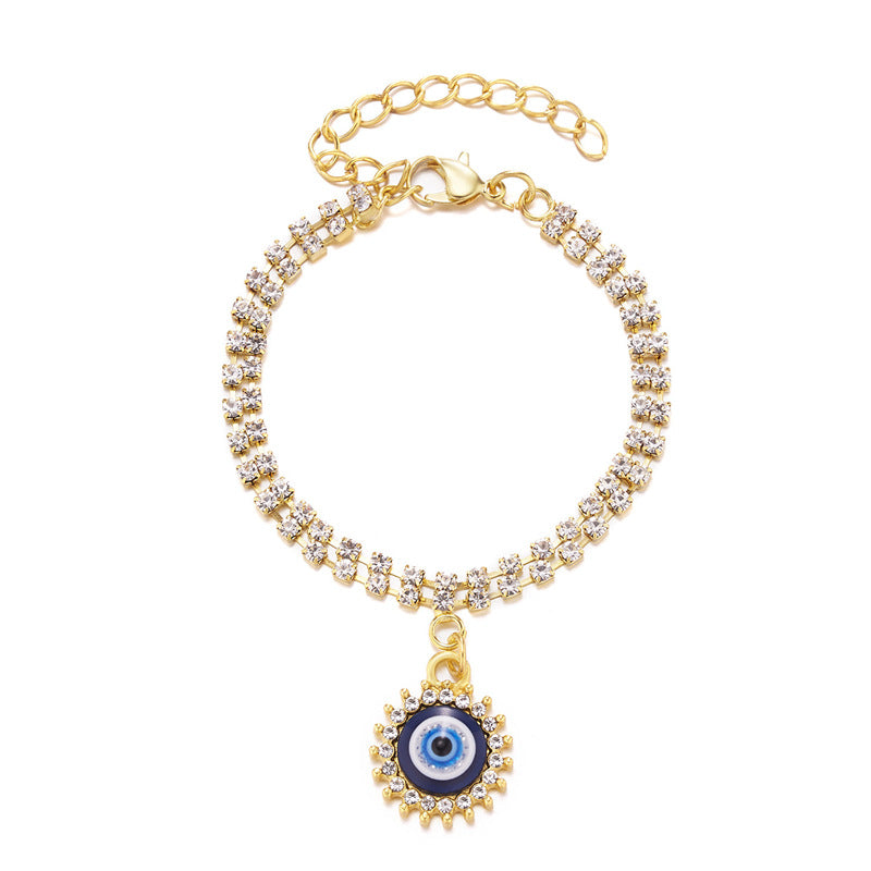 Glimmering double-layer bracelet with crystals