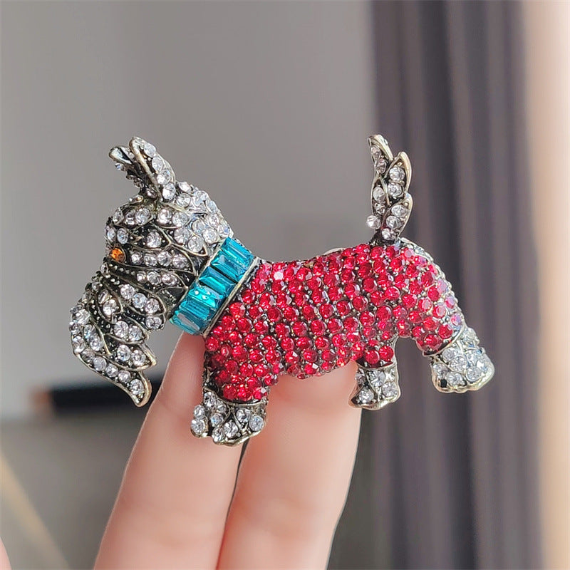 Stylish retro dog brooch for gifts 4