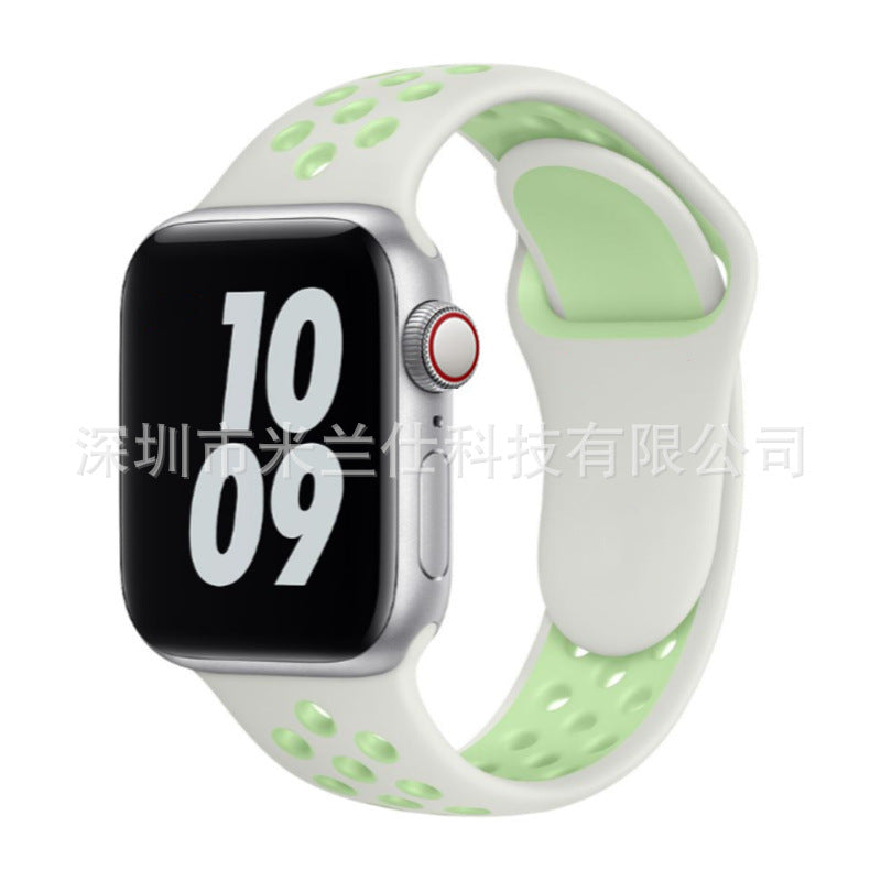 Dual Color Silicone Sport Band for Apple Watch Series 6, 7, 8, SE and Ultra - Comfortable & Durable