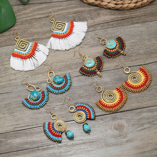 Bohemian woven earrings design 8
