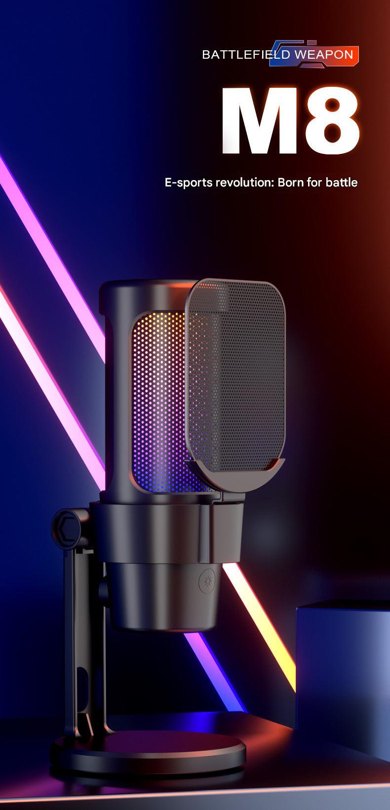 USB Live Streaming Microphone with Colorful Lights image 3
