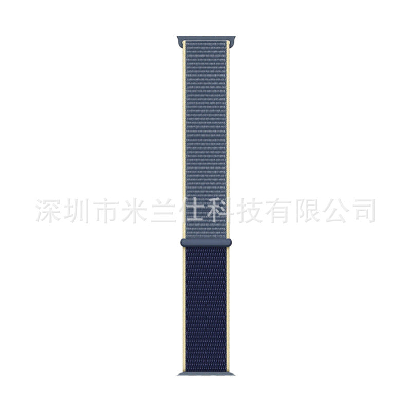 Stylish Nylon Braided Watch Band for Apple Watch - Compatible with Series 1-9 & Ultra - Adjustable Velcro Closure - Multiple Colors Available