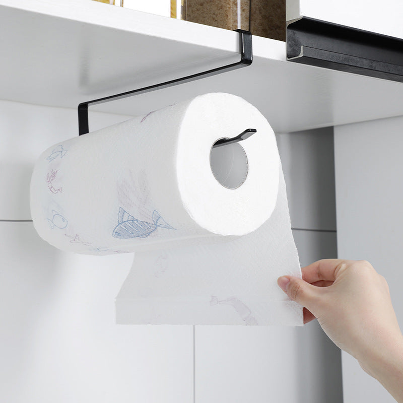 Durable iron kitchen towel rack for paper towels and cling film