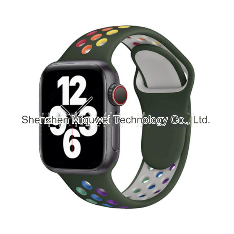 Dual Color Silicone Sport Band for Apple Watch Series 6, 7, 8, SE and Ultra - Comfortable & Durable