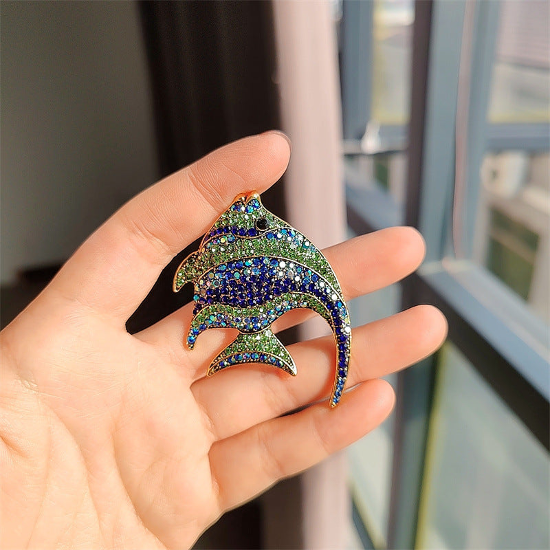 Tropical Fish Brooch Blue Color