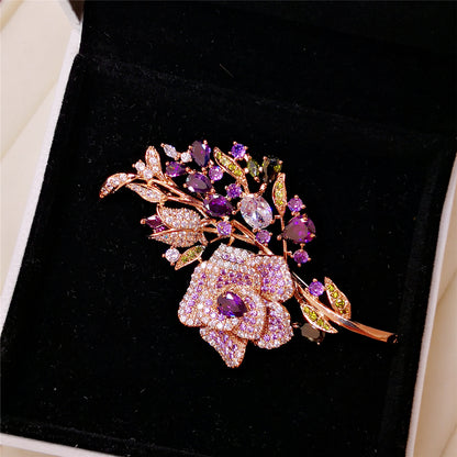 Elegant brooch pinned on clothing