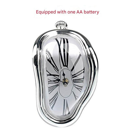 modern melting clock on white background