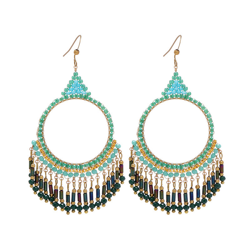 Handmade bohemian earrings with tassels image 1