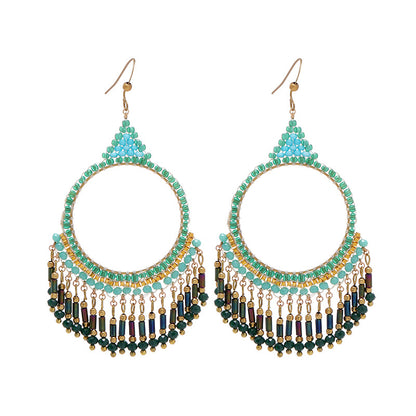 Handmade bohemian earrings with tassels image 1