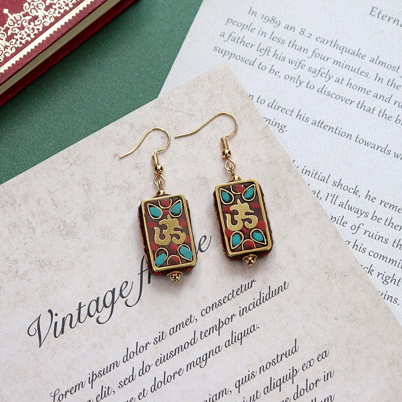 Nepalese design earrings vintage look 8