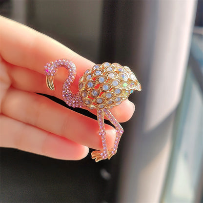 Stylish flamingo animal pin for elegant outfits